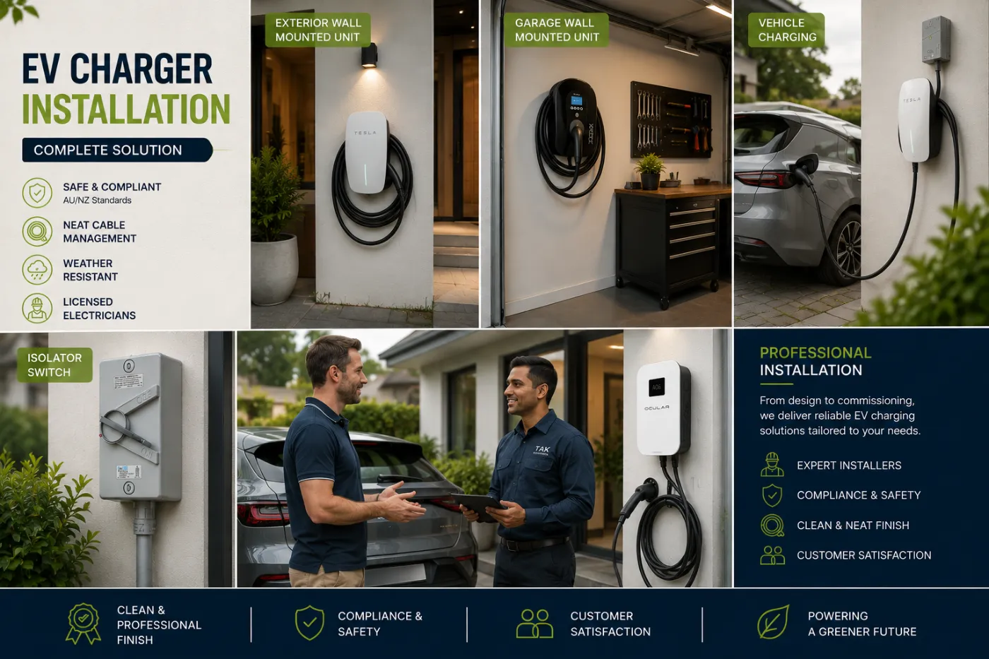 Residential EV charger electrician completing an electric car charger installation near Macarthur, NSW